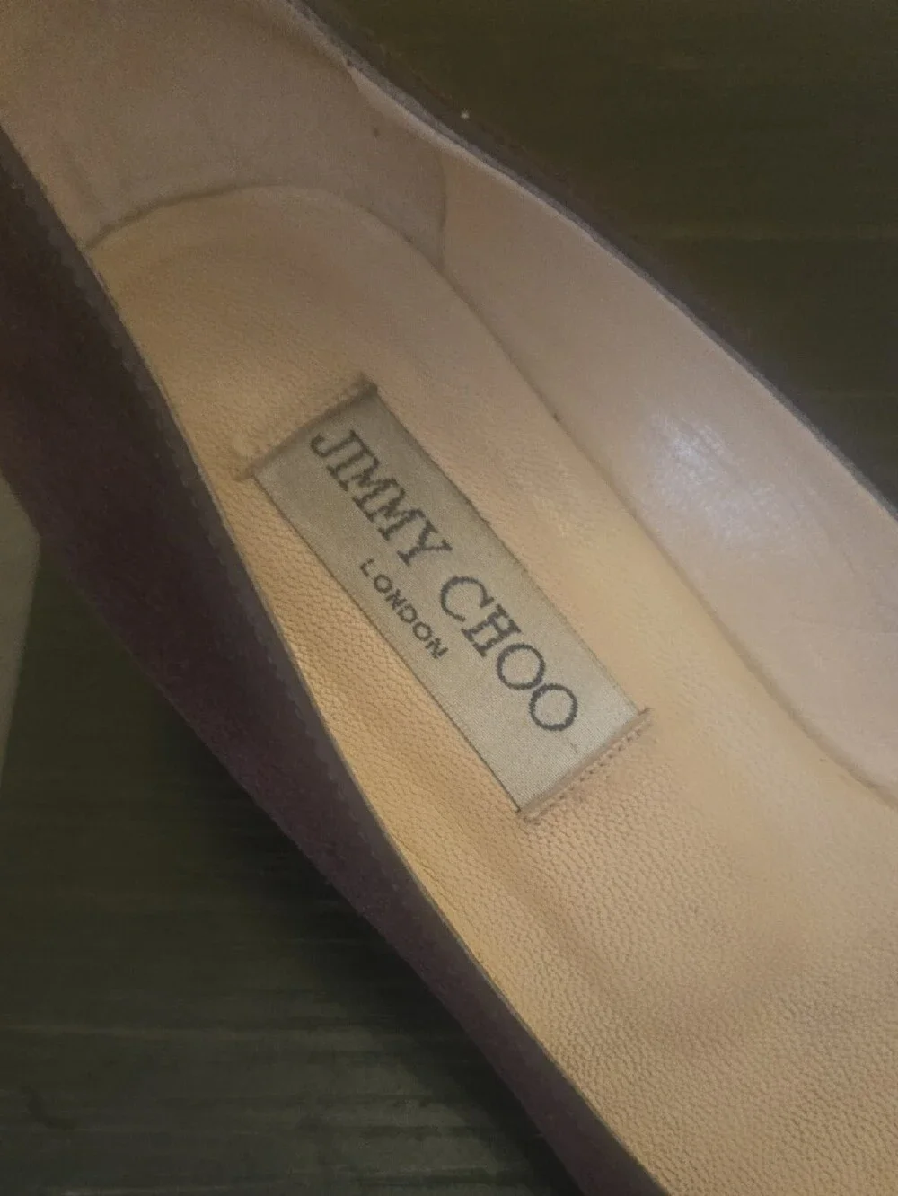 Jimmy Choo Dark Brown Suede Pointed-Toe Pumps with Knotted Accent